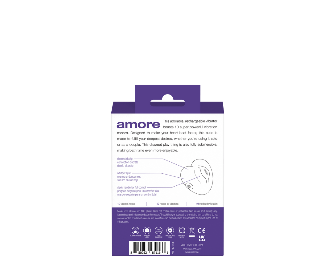 Amore Rechargeable Pleasure Vibe - Purple