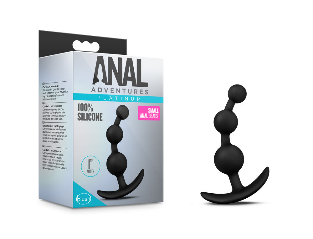 Anal Adventures - Platinum - Small Anal Beads -  Black