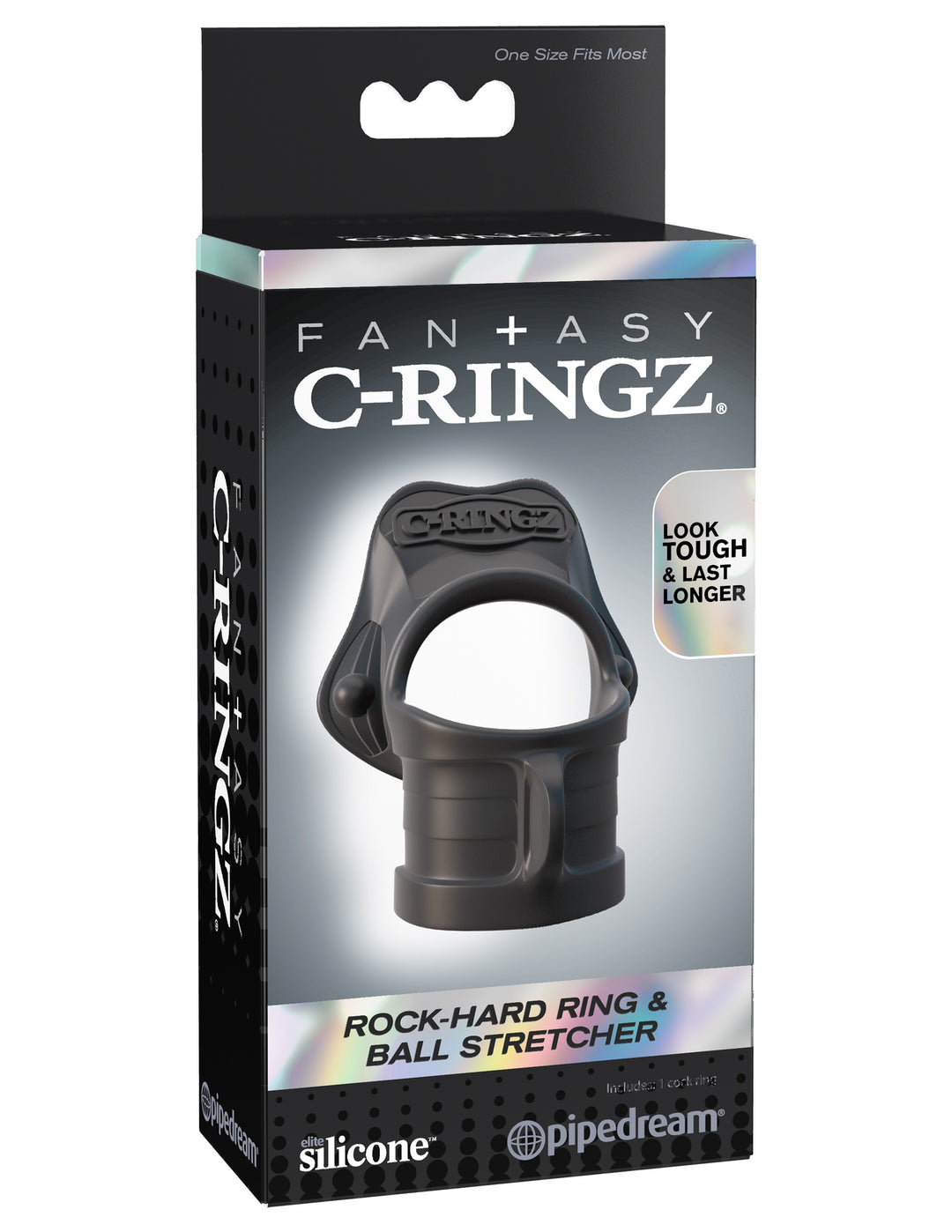 Fantasy C-Ringz Rock Hard Ring and Ball-Stretcher - Black