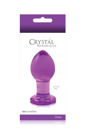 Crystal Premium Glass Plug - Medium - Clear Purple