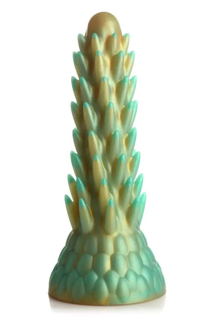 Stegosaurus Spiky Reptile Silicone Dildo - Green