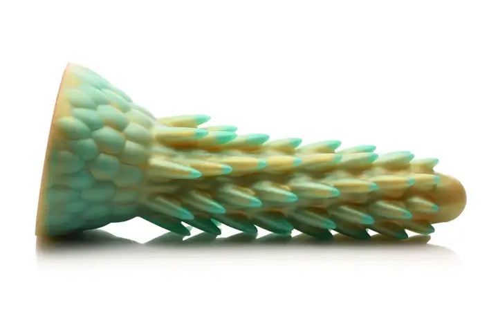 Stegosaurus Spiky Reptile Silicone Dildo - Green