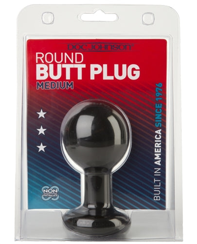 Round Butt Plug - Medium - Black