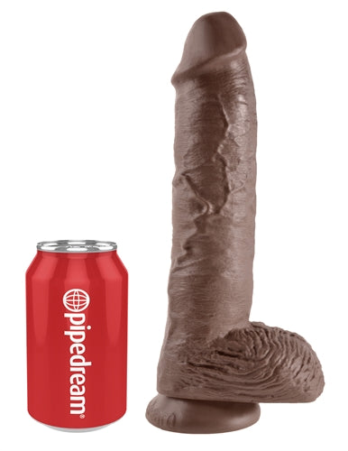 King Cock 10-Inch Cock With Balls - Brown