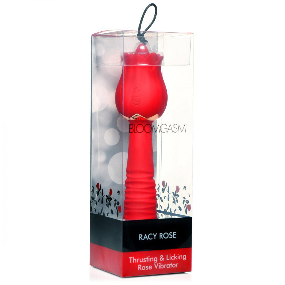 Bloomgasm Racy Rose Thrust and Lick Vibrator - Red