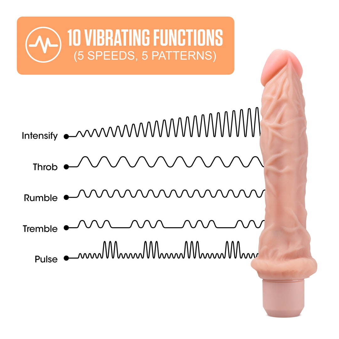 Dr. Skin Silicone - Dr. Richard - 9 Inch Vibrating Dildo -Beige