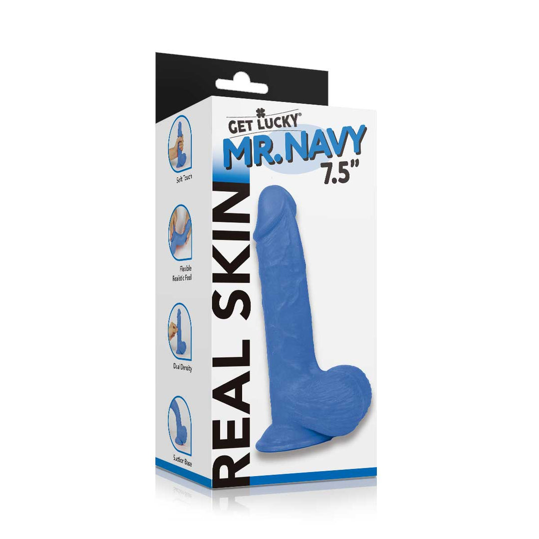 Get Lucky Ms. Navy 7.5 Inch Dildo - Blue