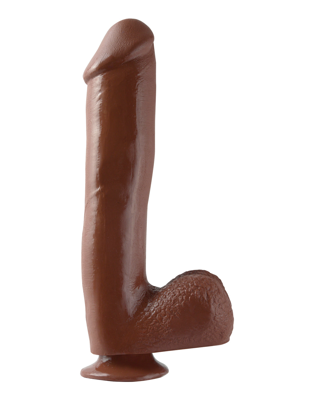 Basix Rubber Works - 10 Inch Dong With Suction - Brown