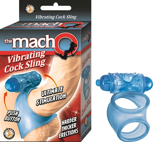 Macho Vibrating Cock Sling - Blue