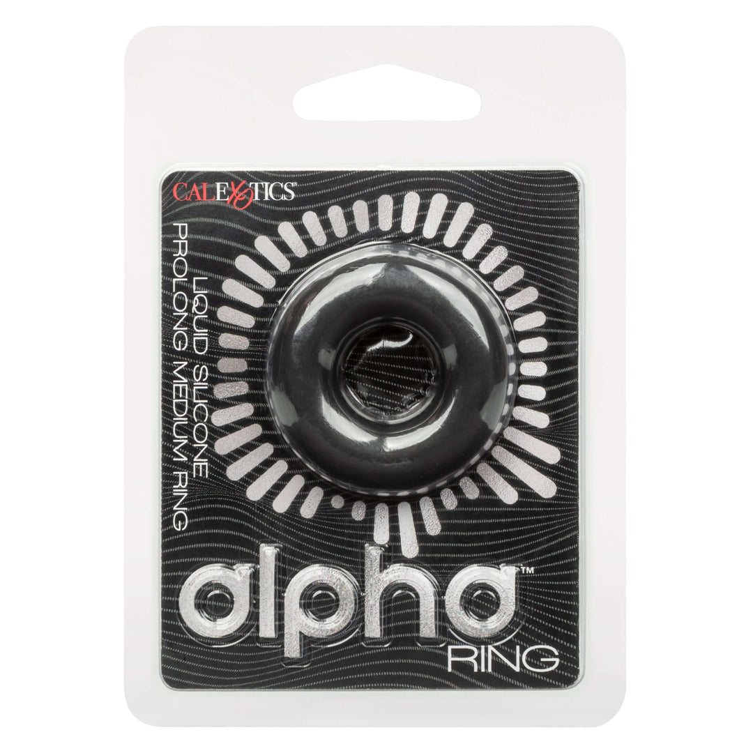 Alpha Liquid Silicone Prolong Medium Ring - Black