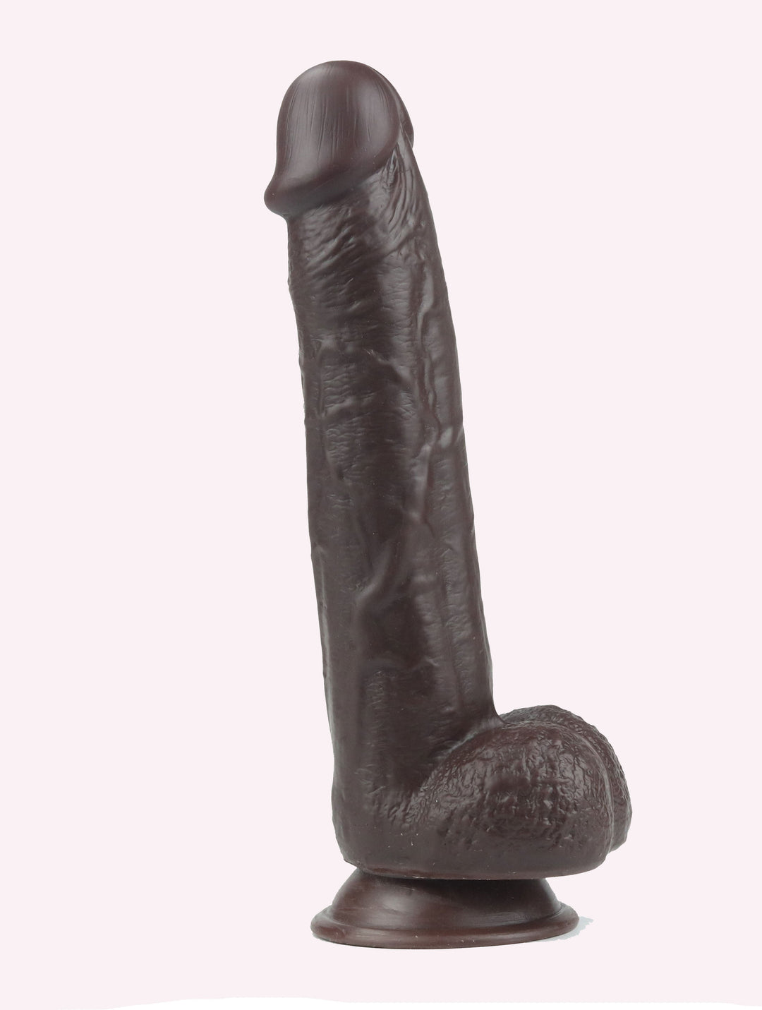 Get Lucky 9 Inch Real Skin Dildo - Dark Brown