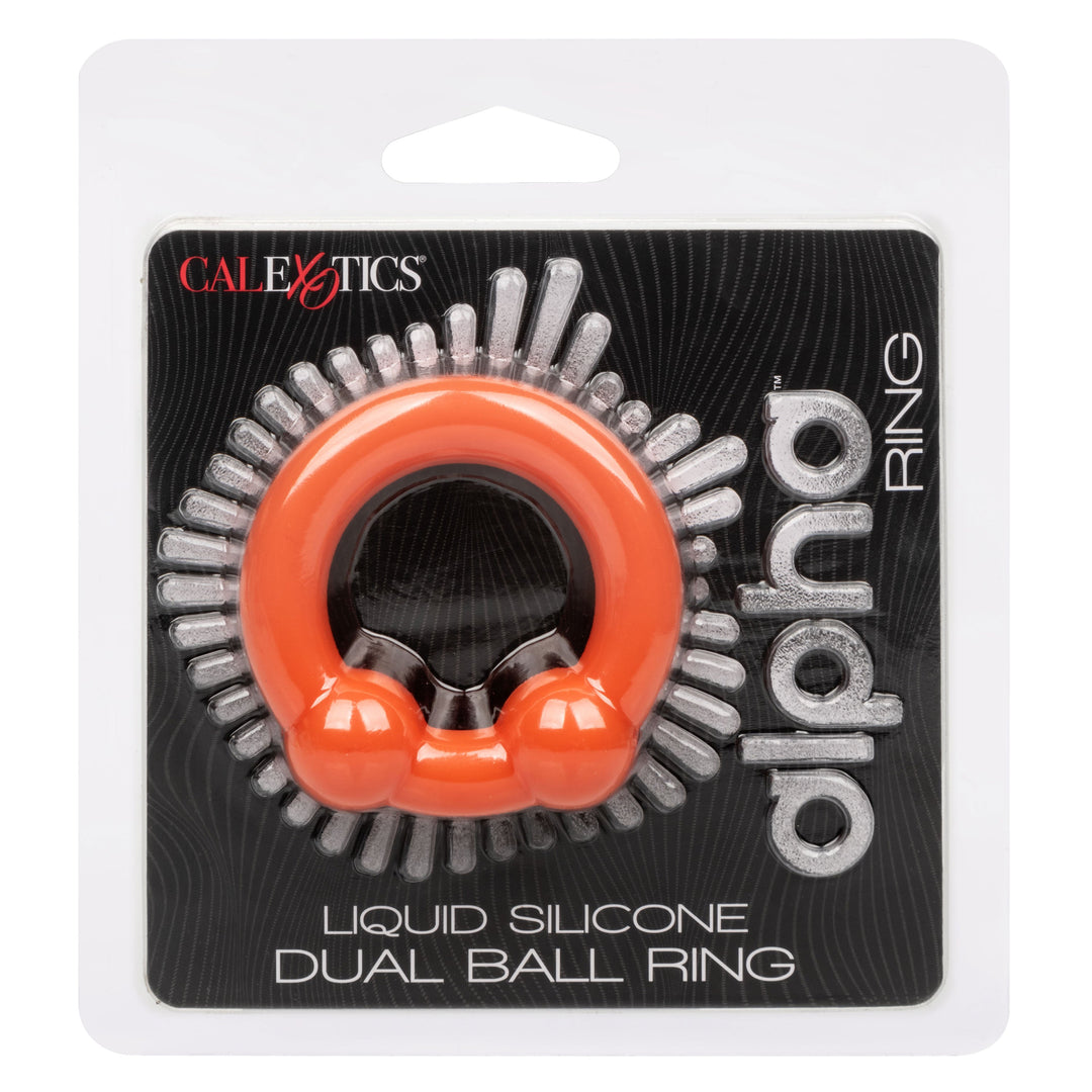 Alpha Liquid Silicone Dual Ball Ring - Orange Orange