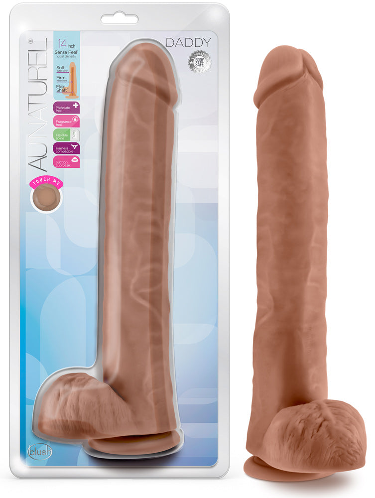 Au Naturel -  Daddy - 14 Inch Dildo - Mocha