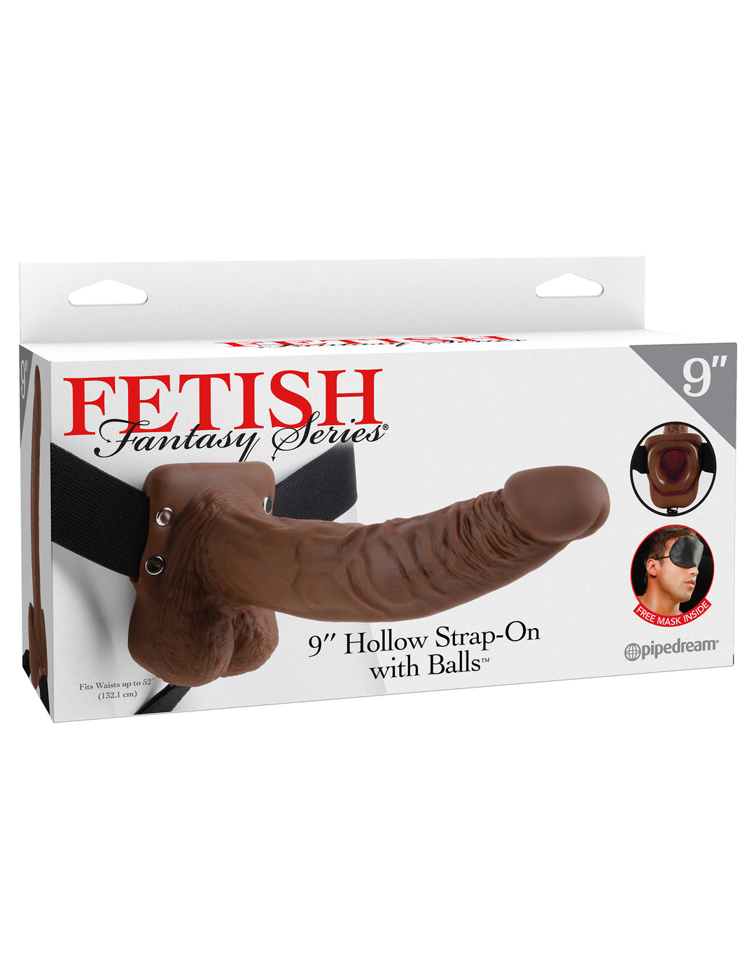 Fetish Fantasy Series 9-Inch Hollow Strap-on With Balls - Brown