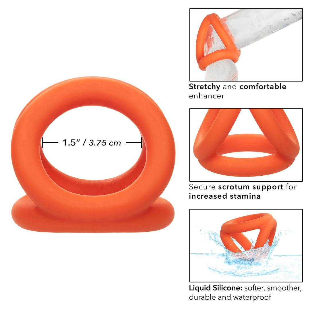 Alpha Liquid Silicone Tri-Ring - Orange  Orange