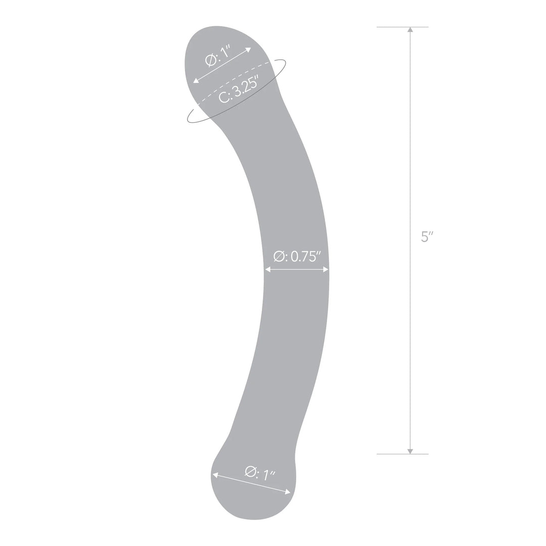 6 Inch Curved G-Spot Blue Glass Dildo