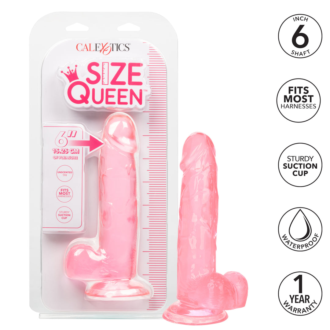 Size Queen 6 inch/15.25 Cm - Pink