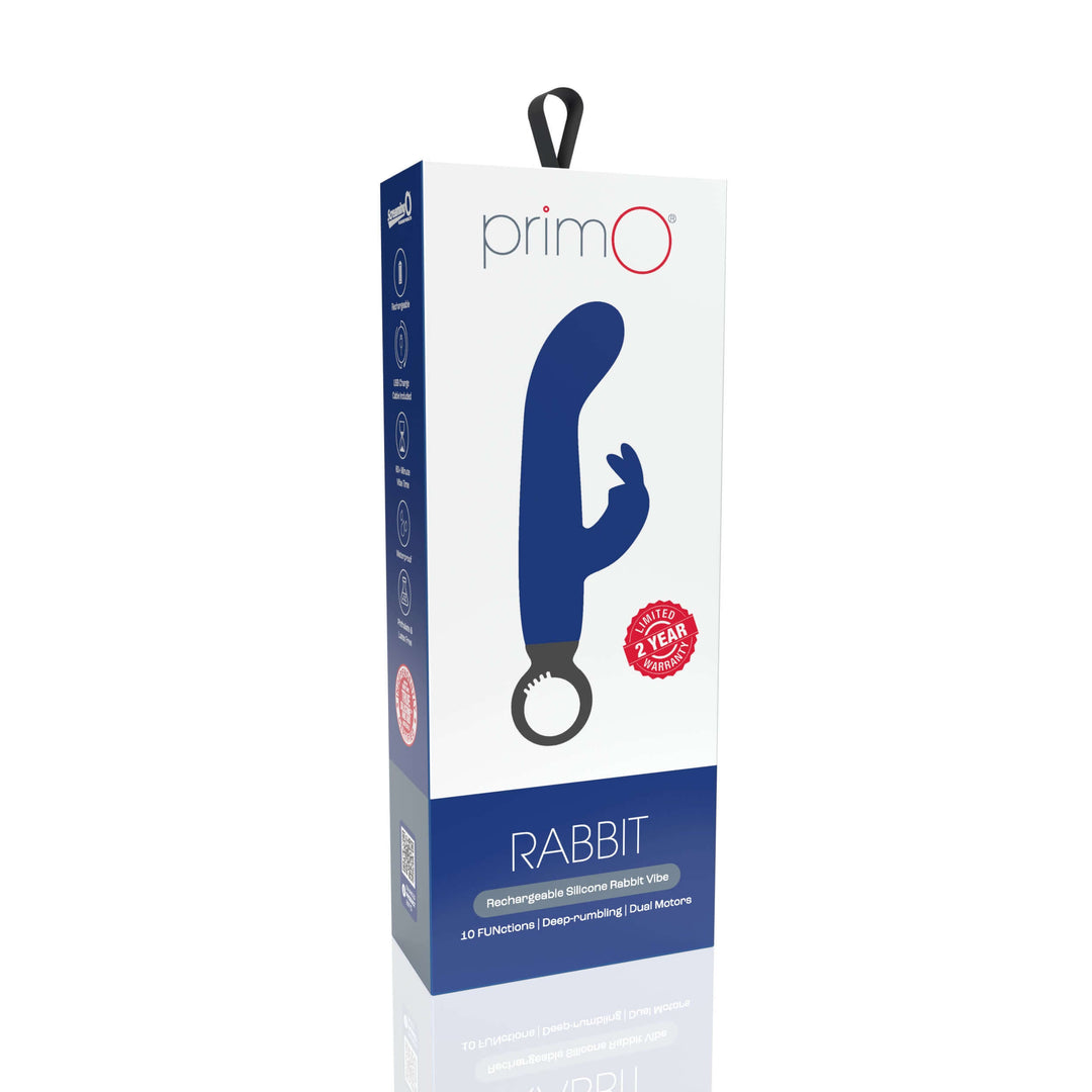 Primo Rabbit Rechargeable Vibrator - Blueberry