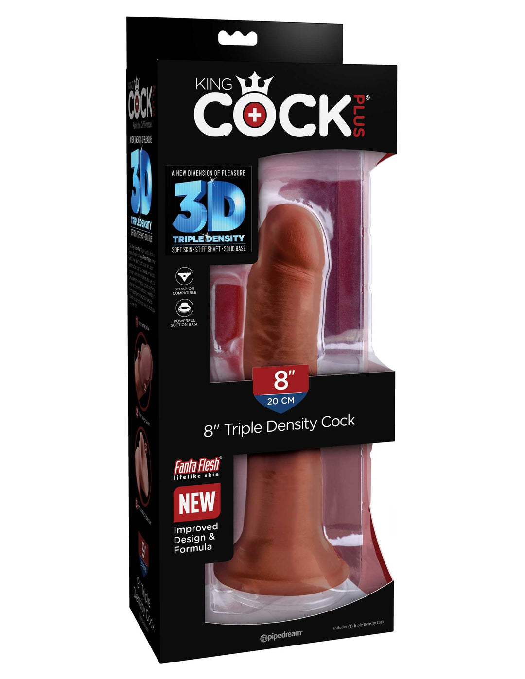 King Cock Plus Triple Density 8 Inch Cock - Brown