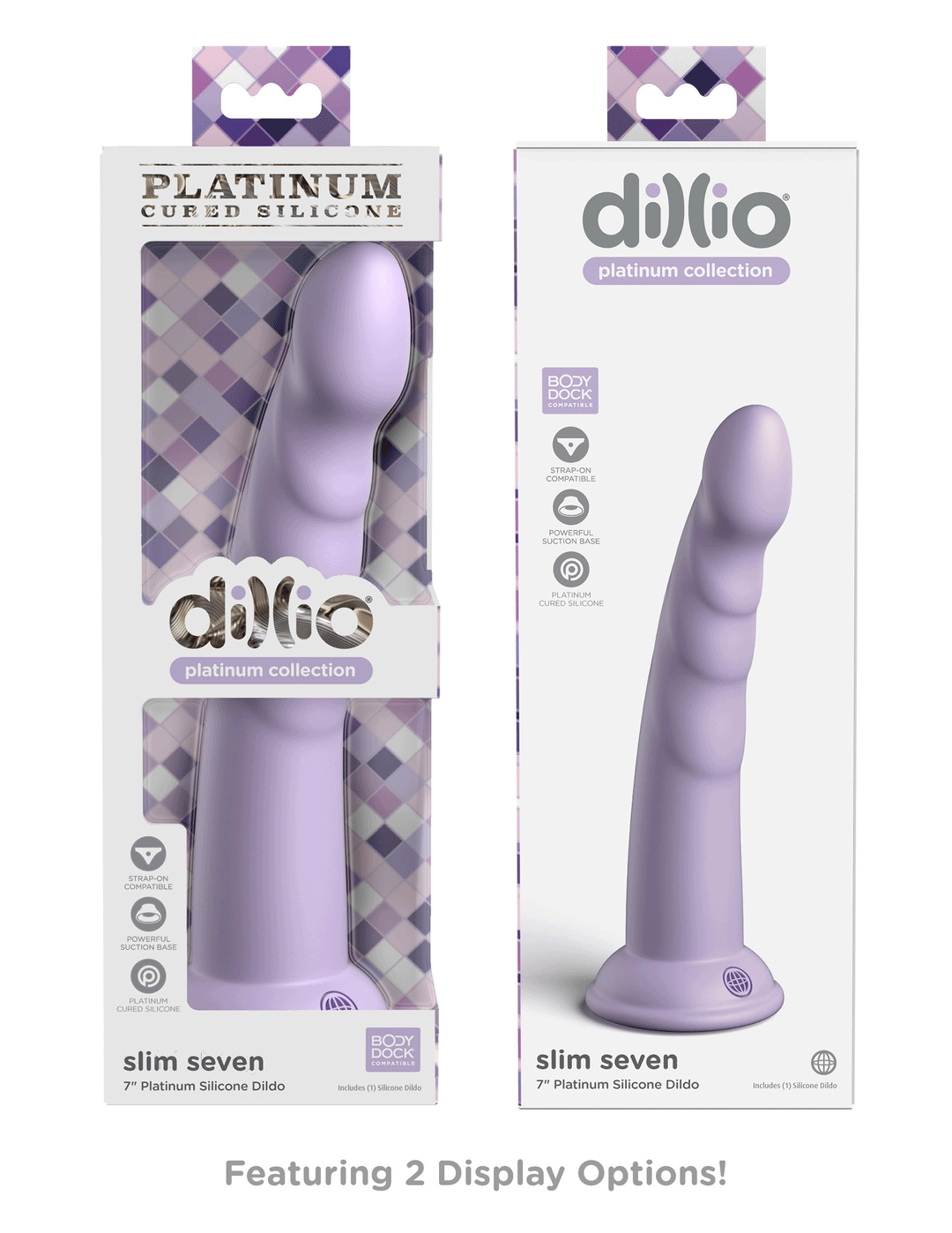 Dillio Platinum - Slim Seven 7 Inch Dildo - Purple