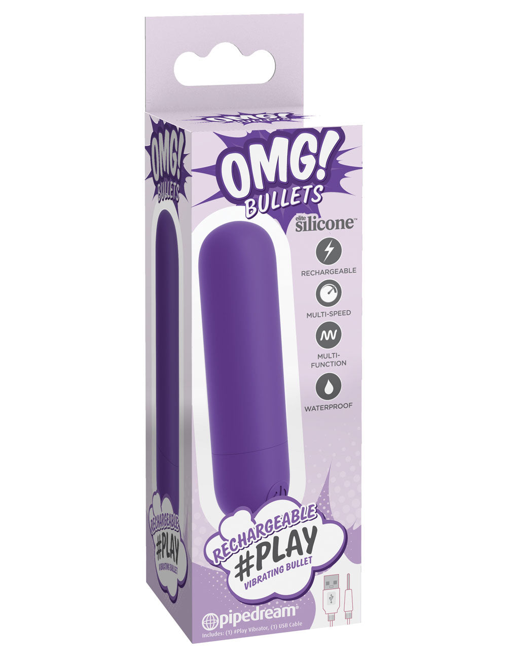 Omg! Bullets Play Rechargeable Vibrating Bullet - Purple