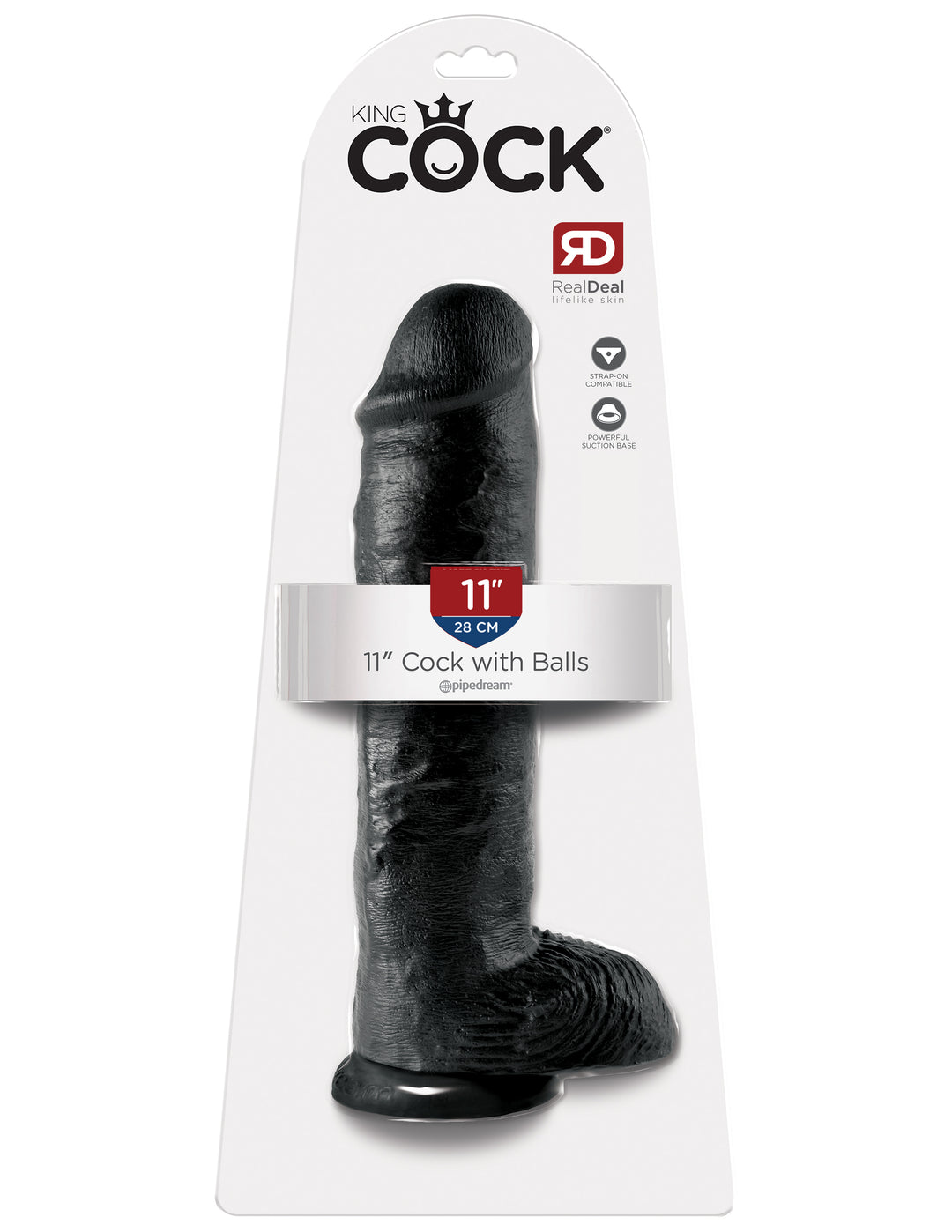 King Cock 11 Inch With Balls - Black