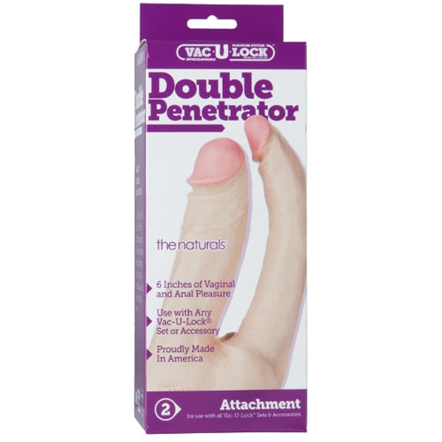 Vac-U-Lock Double Penetrator - White