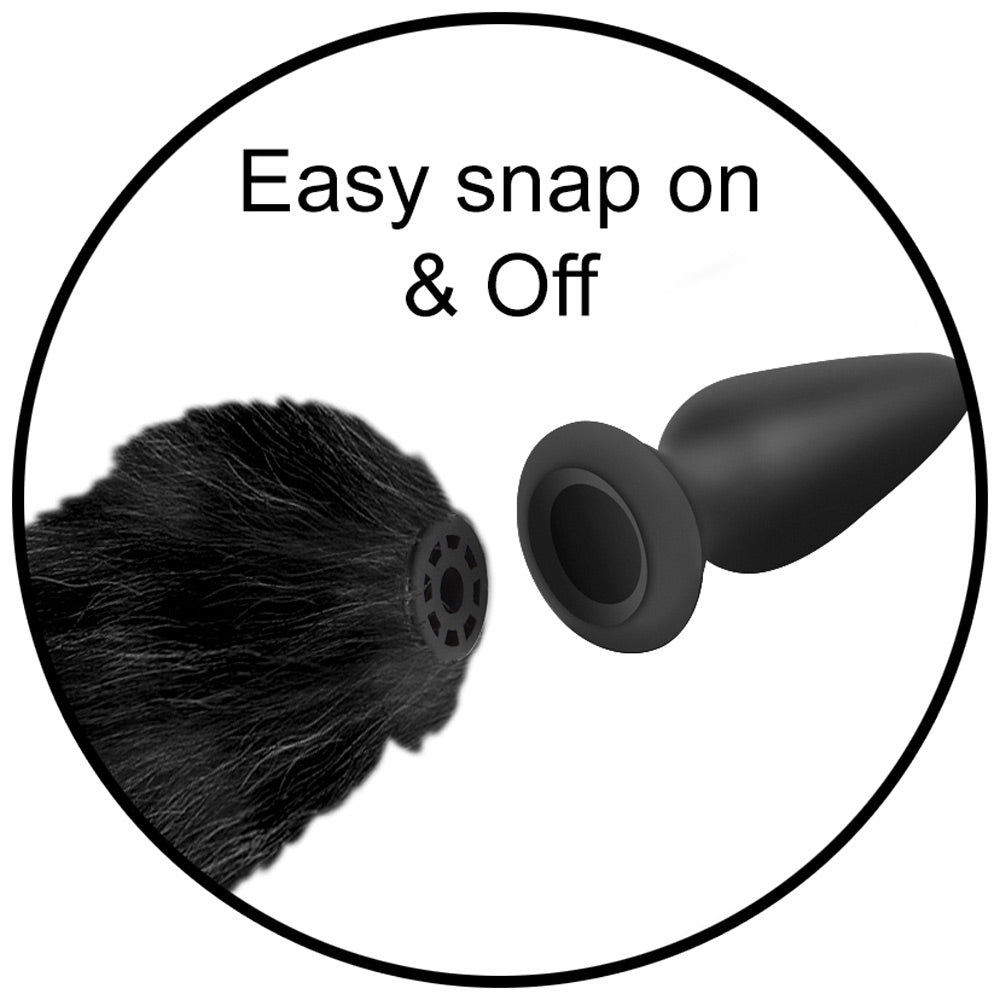 Interchangeable Black Fox Tail