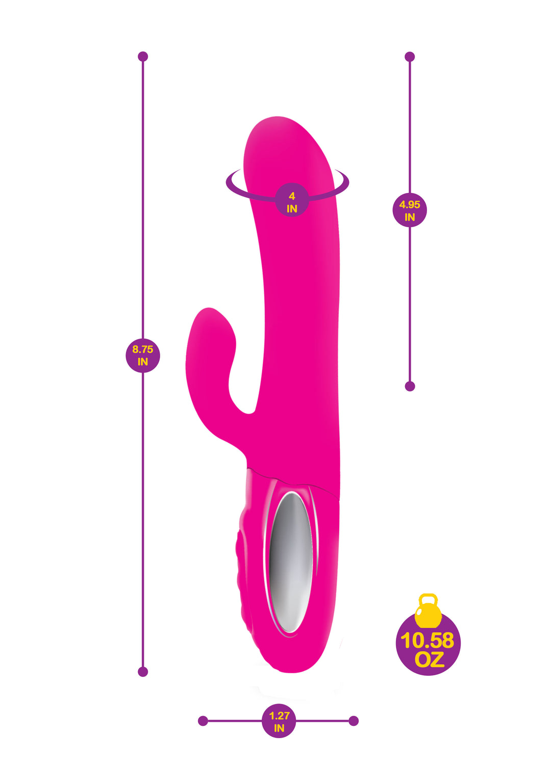 Hypnotic - Hot Pink - Thrusting Rabbit With Swinging Clitoral Stimulator