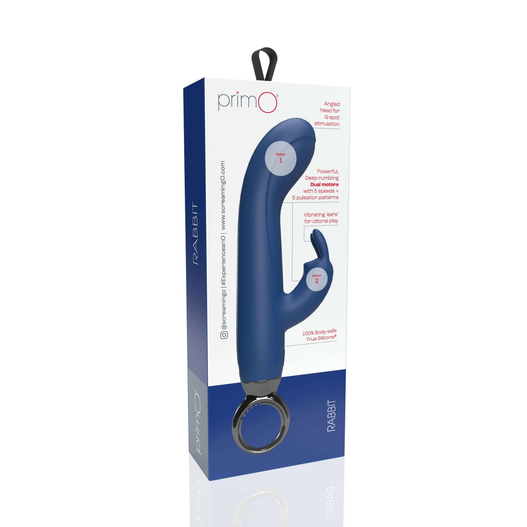 Primo Rabbit Rechargeable Vibrator - Blueberry