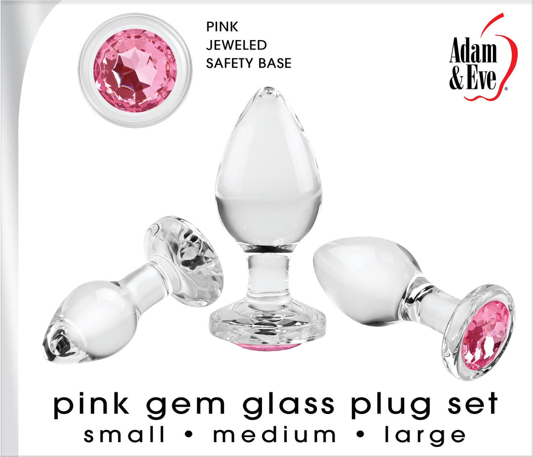 Pink Gem Glass Plug Set - Pink