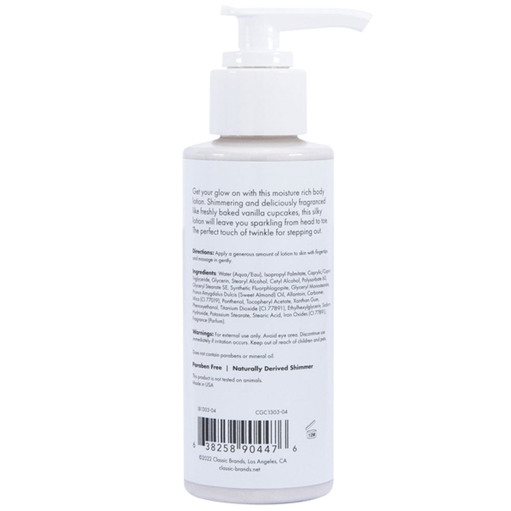 Glow Vanilla Cupcake Shimmer Lotion Silver 4 Oz