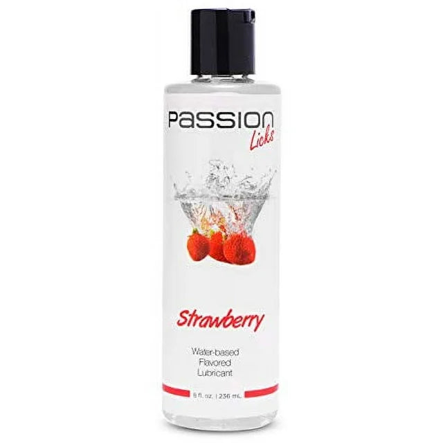 Passion Licks Strawberry Water Based Flavored  Lubricant - 8 Fl Oz / 236 ml