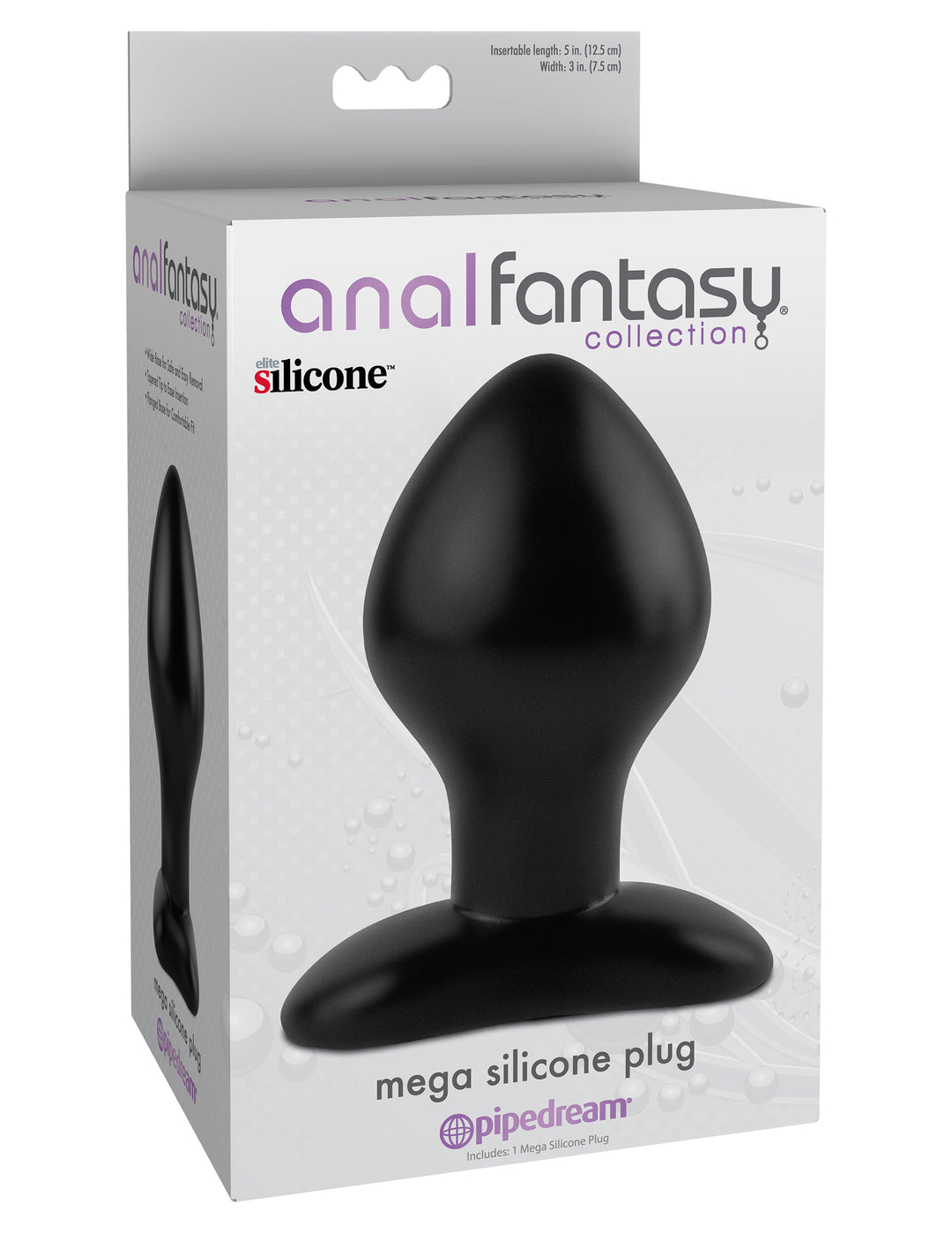 Anal Fantasy Collection Mega Silicone Plug - Black