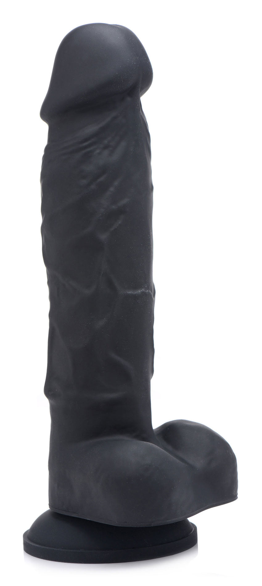 Power Pecker 7 Inch Silicone Dildo With Balls - Black