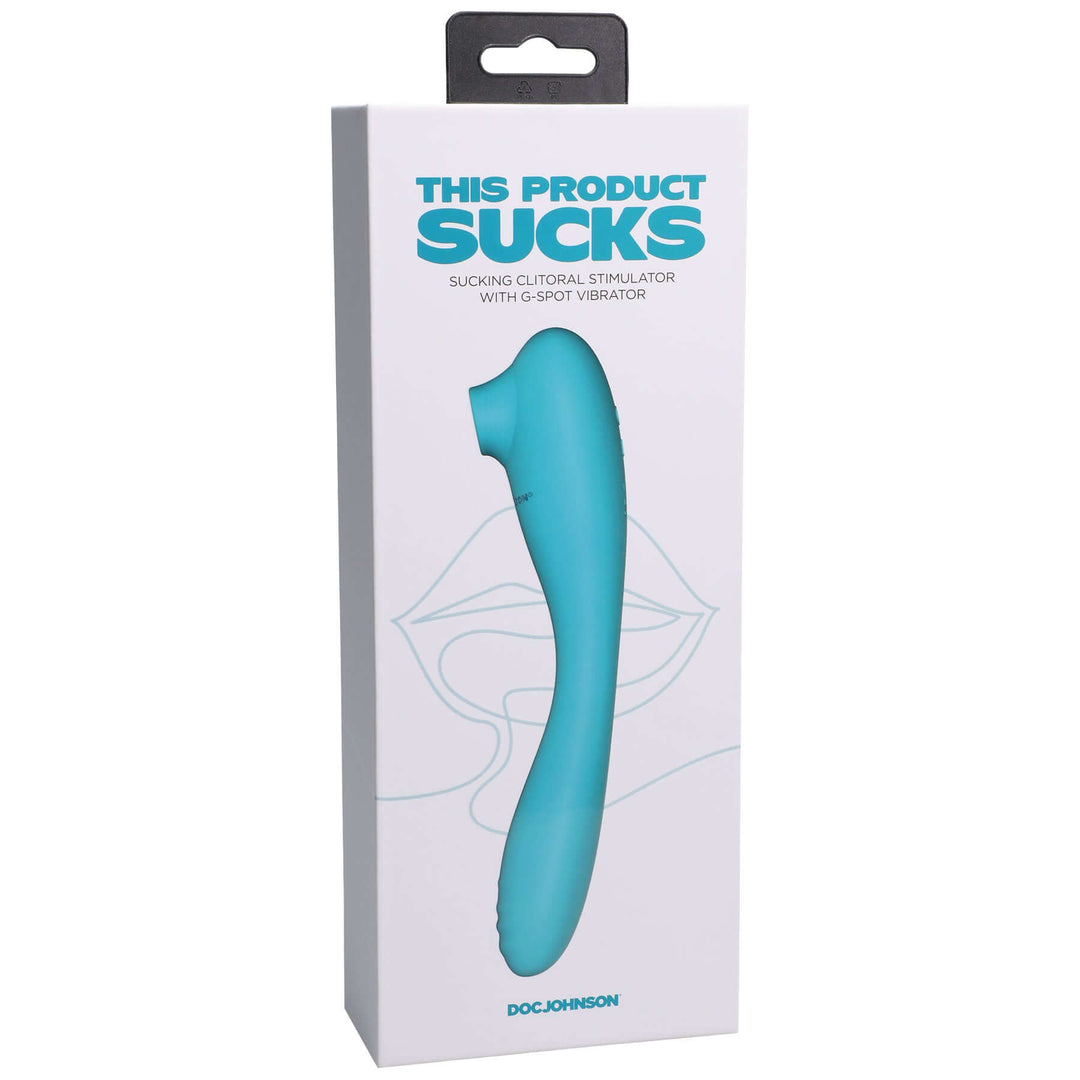 This Product Sucks - Sucking Clitoral Stimulator  With Bendable G-Spot Vibrator - Teal