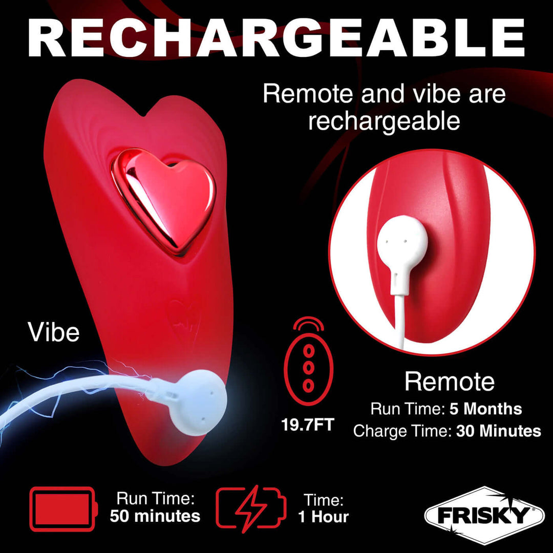 Love Connection Silicone Panty Vibe With Remote Control - Red