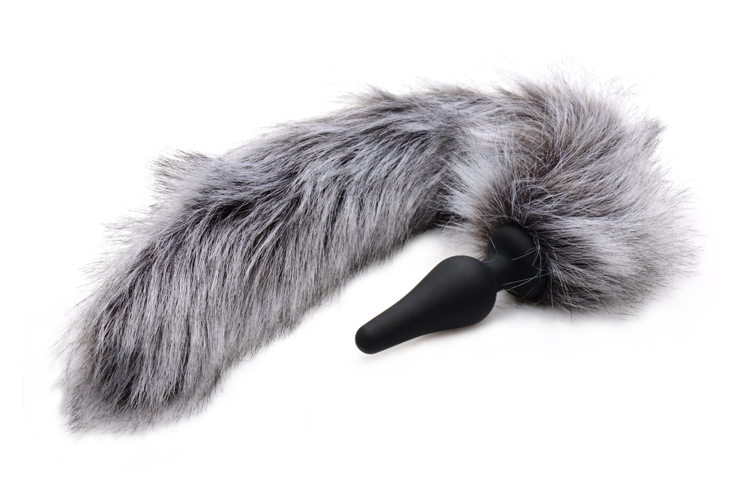 Grey Wolf Tail Anal Plug and Ears Set