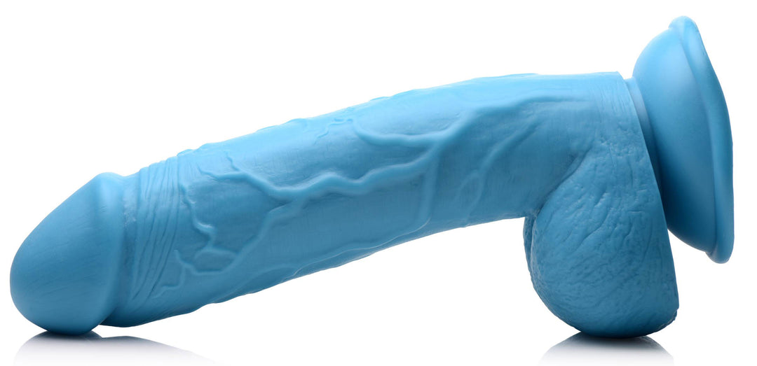 Pop Pecker 8.25 Inch Dildo With Balls - Blue