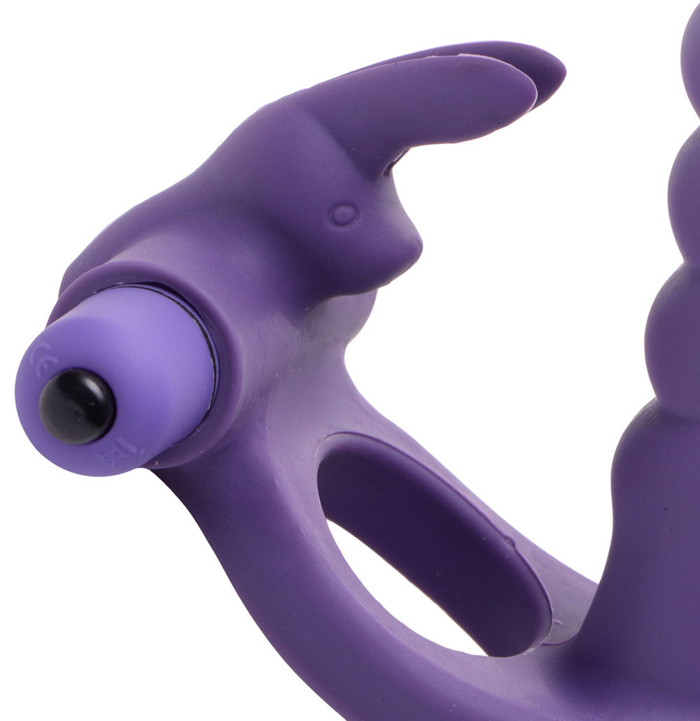 Double Delight Dual Insertion Vibrating  Rabbit Cock Ring