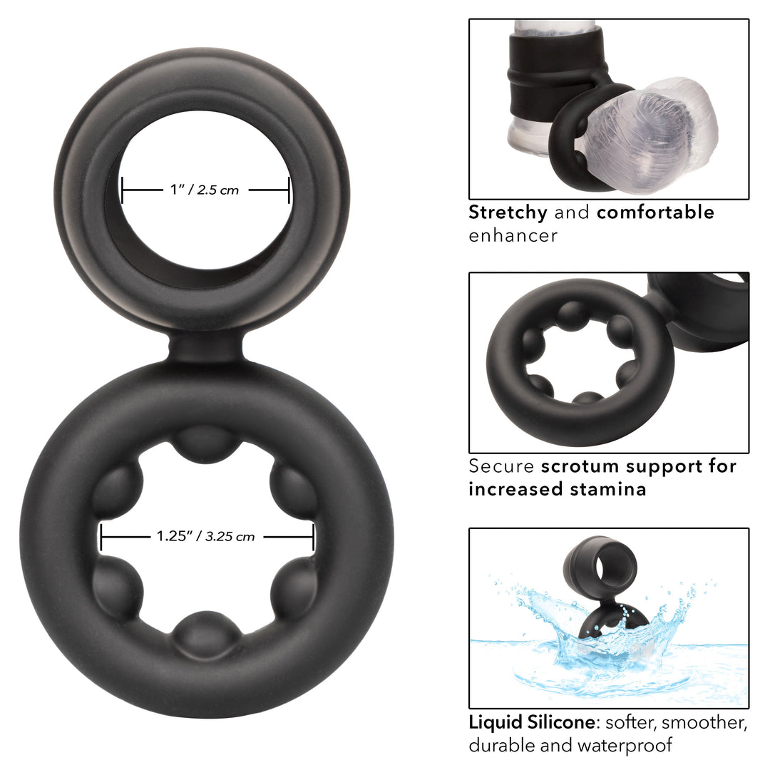 Alpha Liquid Silicone Dual Support Magnum Ring - Black