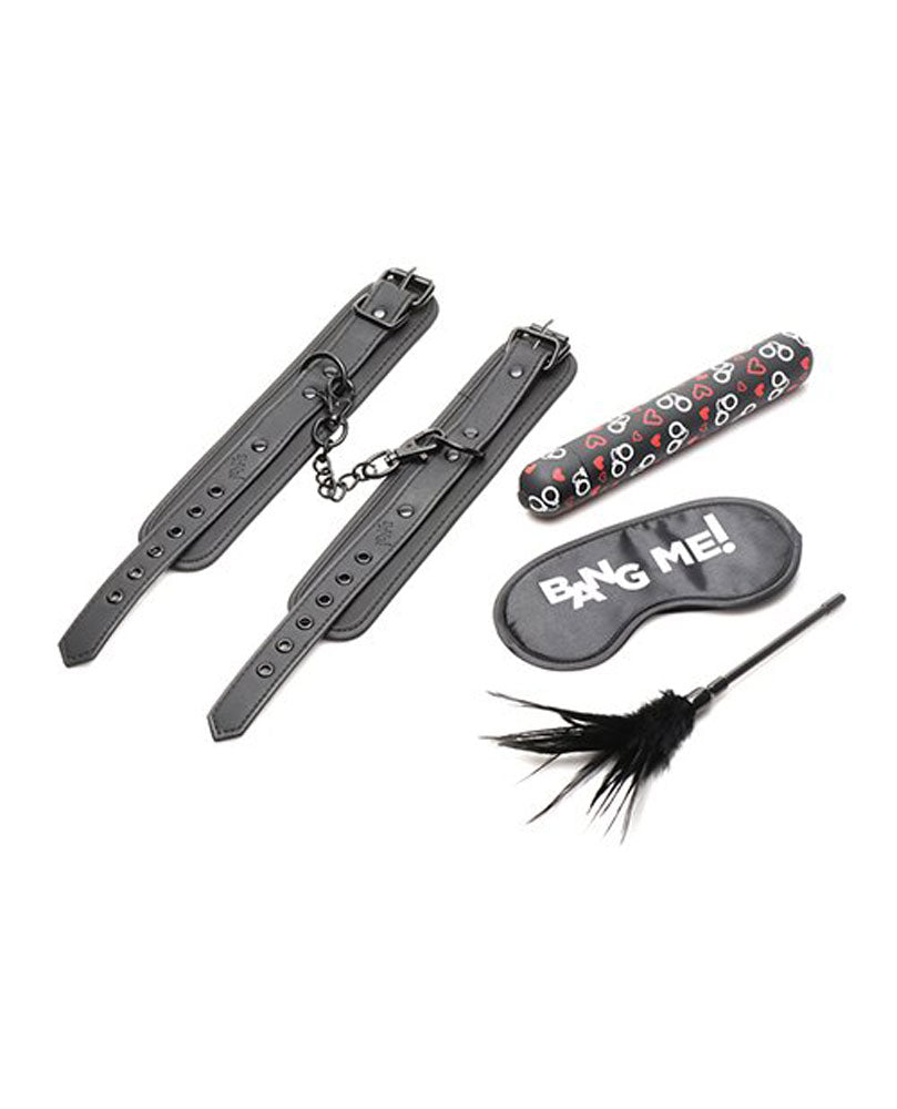 Bang - Bondage Kit - XL Bullet, Cuffs, Tickler and Blindfold - Black