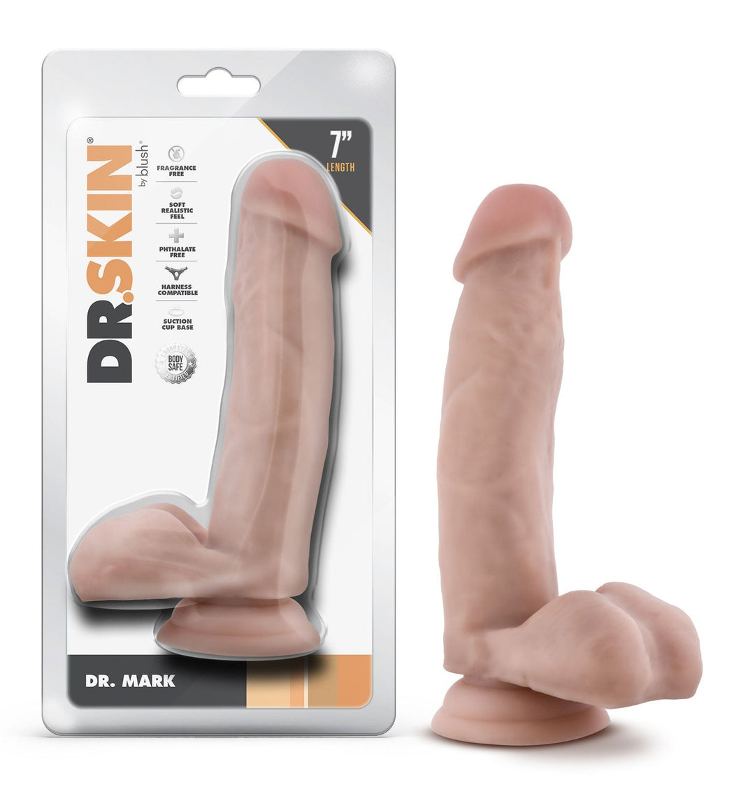 Dr. Skin - Dr. Mark - 7 Inch Dildo With Balls -  Beige