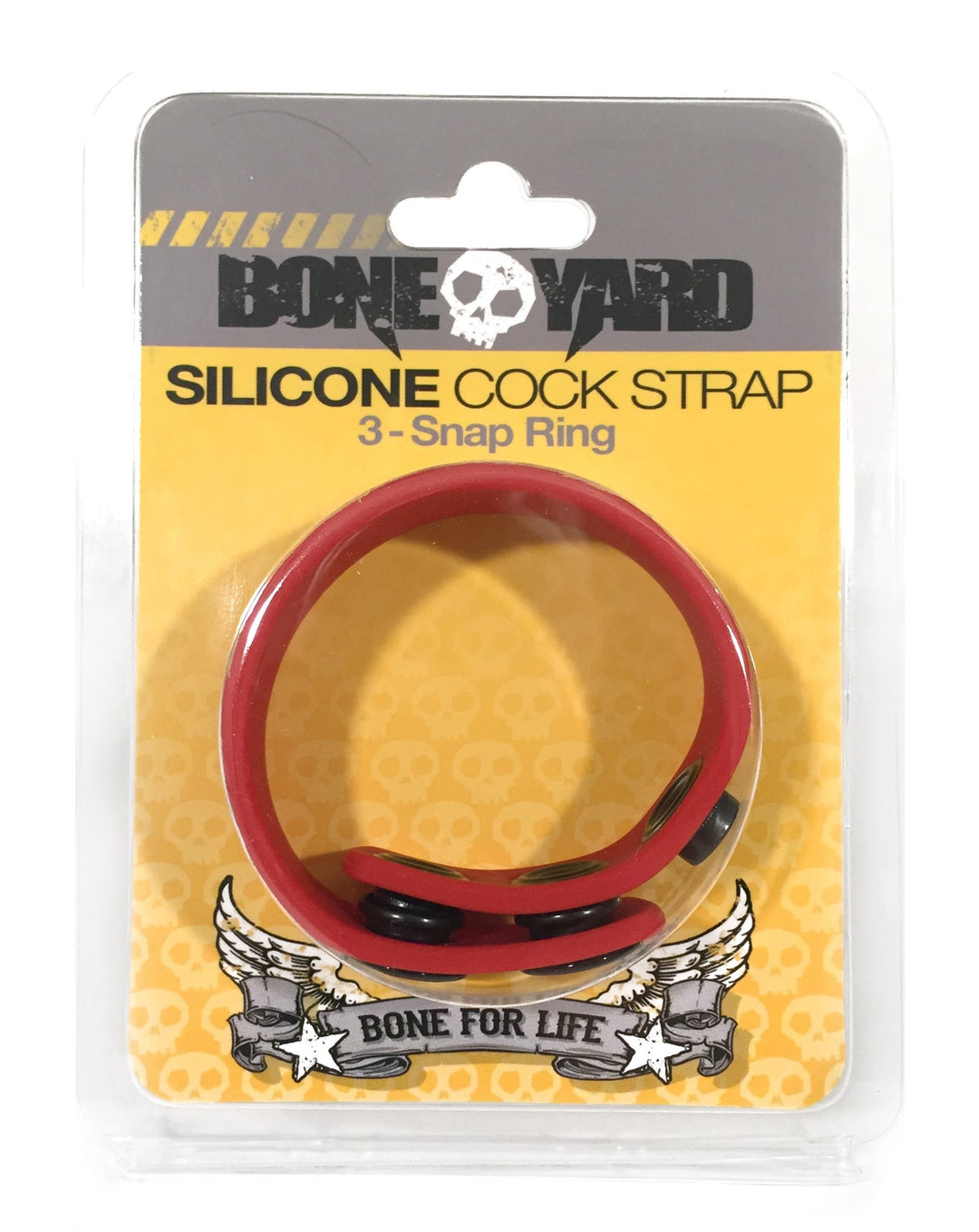 Boneyard Silicone Cock Strap 3 - Snap Ring - Red