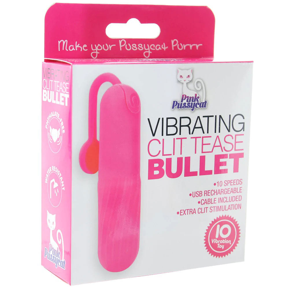 Pink Pussycat Vibrating Clit Tease Bullet - Pink