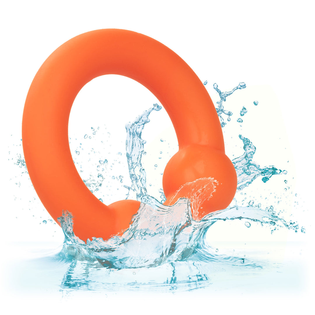 Alpha Liquid Silicone Dual Ball Ring - Orange Orange