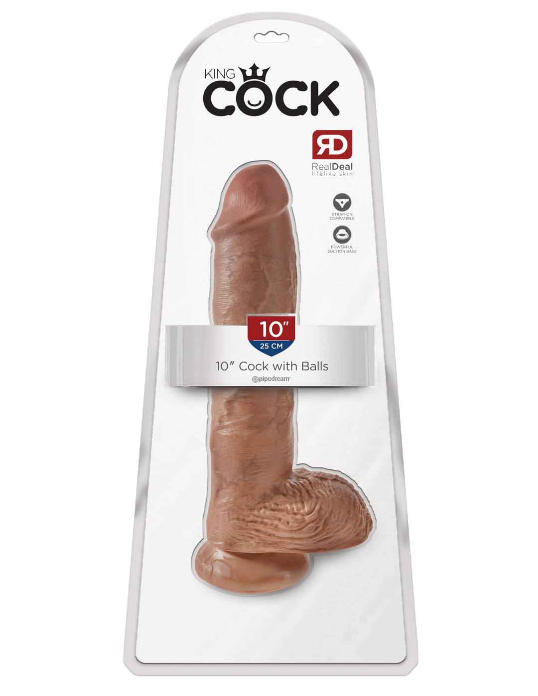 King Cock  10 Inch Cock With Balls  - Tan