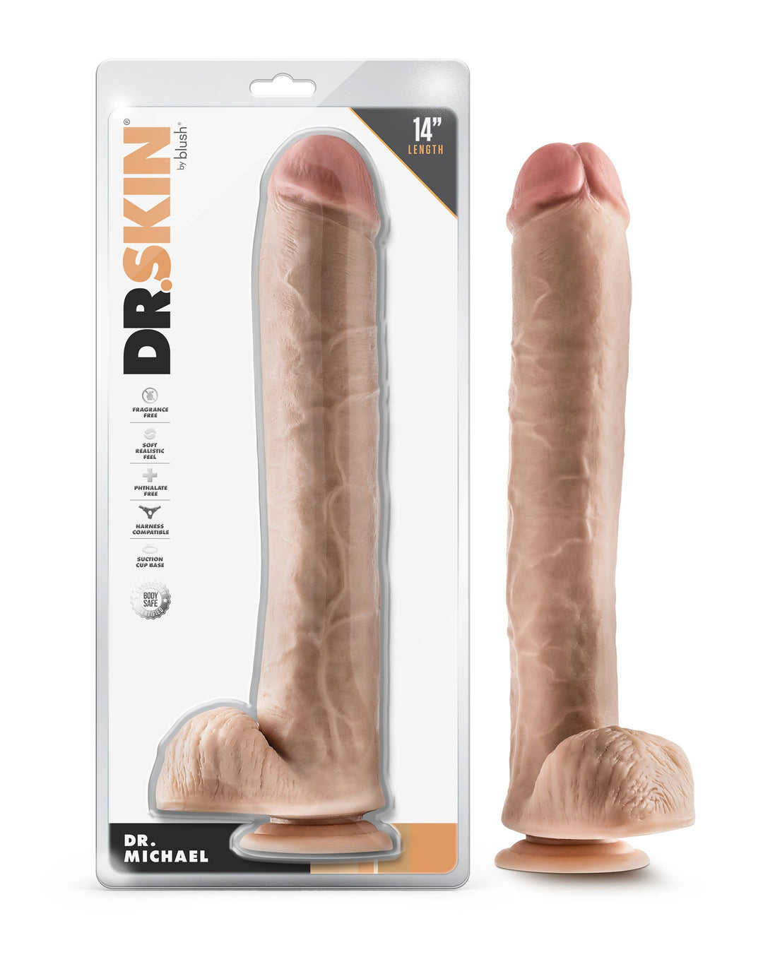 Dr. Skin - Dr. Michael - 14 Inch Dildo With Balls  - Beige