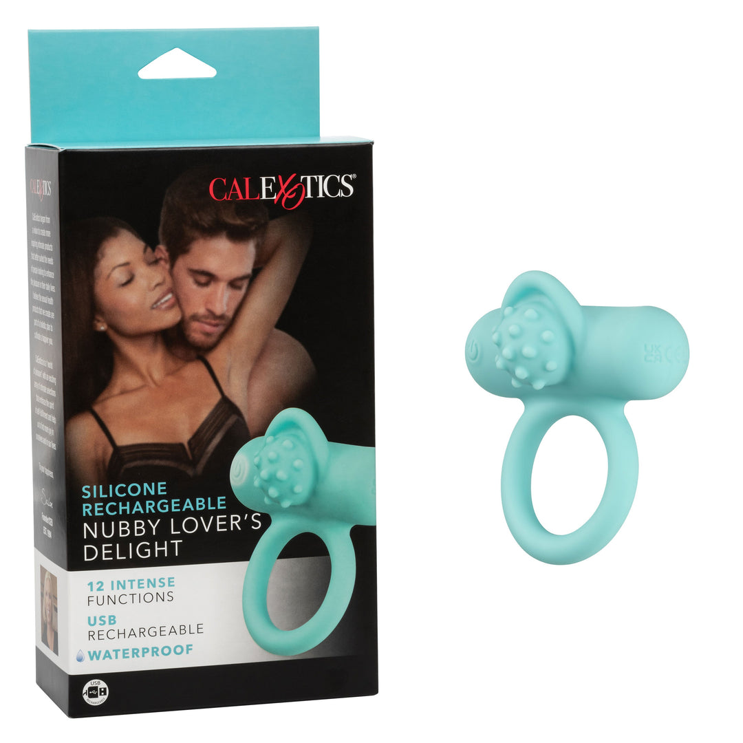 Silicone Rechargeable Nubby Lover's Delight - Blue