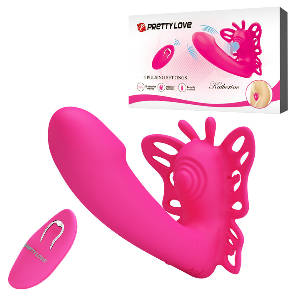 Pretty Love Katherine Wearable Butterfly Vibrator  - Fuchsia